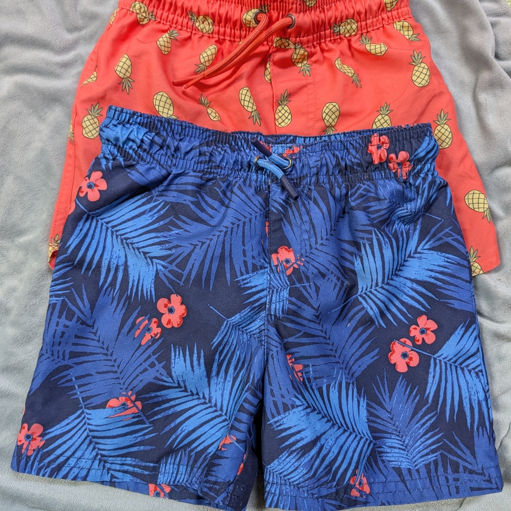 Carter's Kids Swim Trunks - Blue and Red with Pineapple Print
